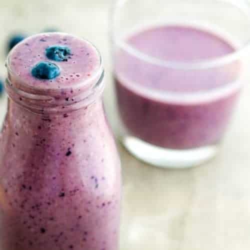 Blueberry Smoothie with Banana and Almond Butter by Mommy Musings