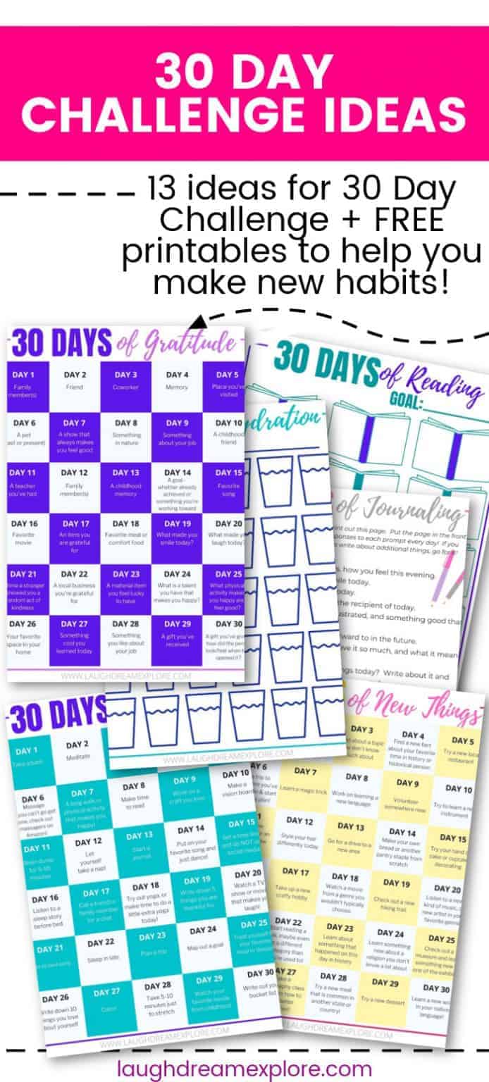 30 Day Challenge Ideas To Try This Year! {Plus FREE Printables ...