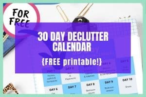 30 day declutter calendar printable